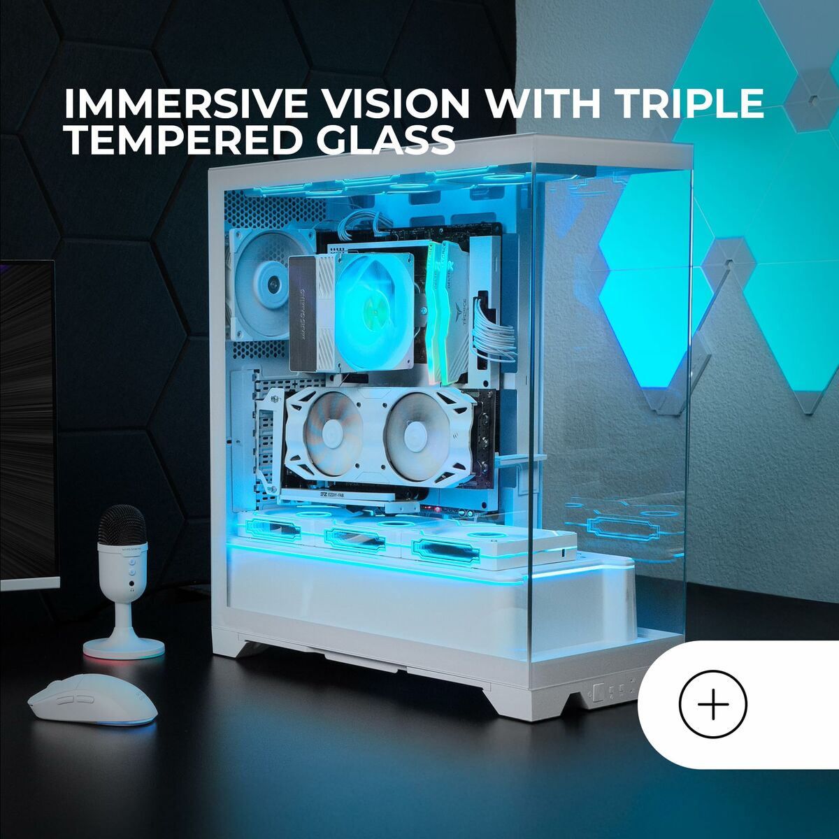 Boîtier ATX semi-tour Mars Gaming MCPRISMAW Blanc