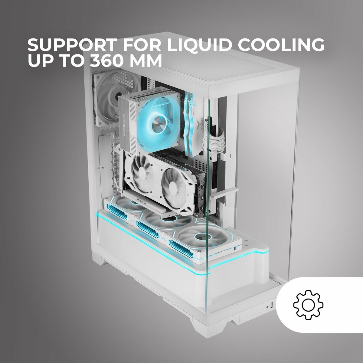 Boîtier ATX semi-tour Mars Gaming MCPRISMAW Blanc