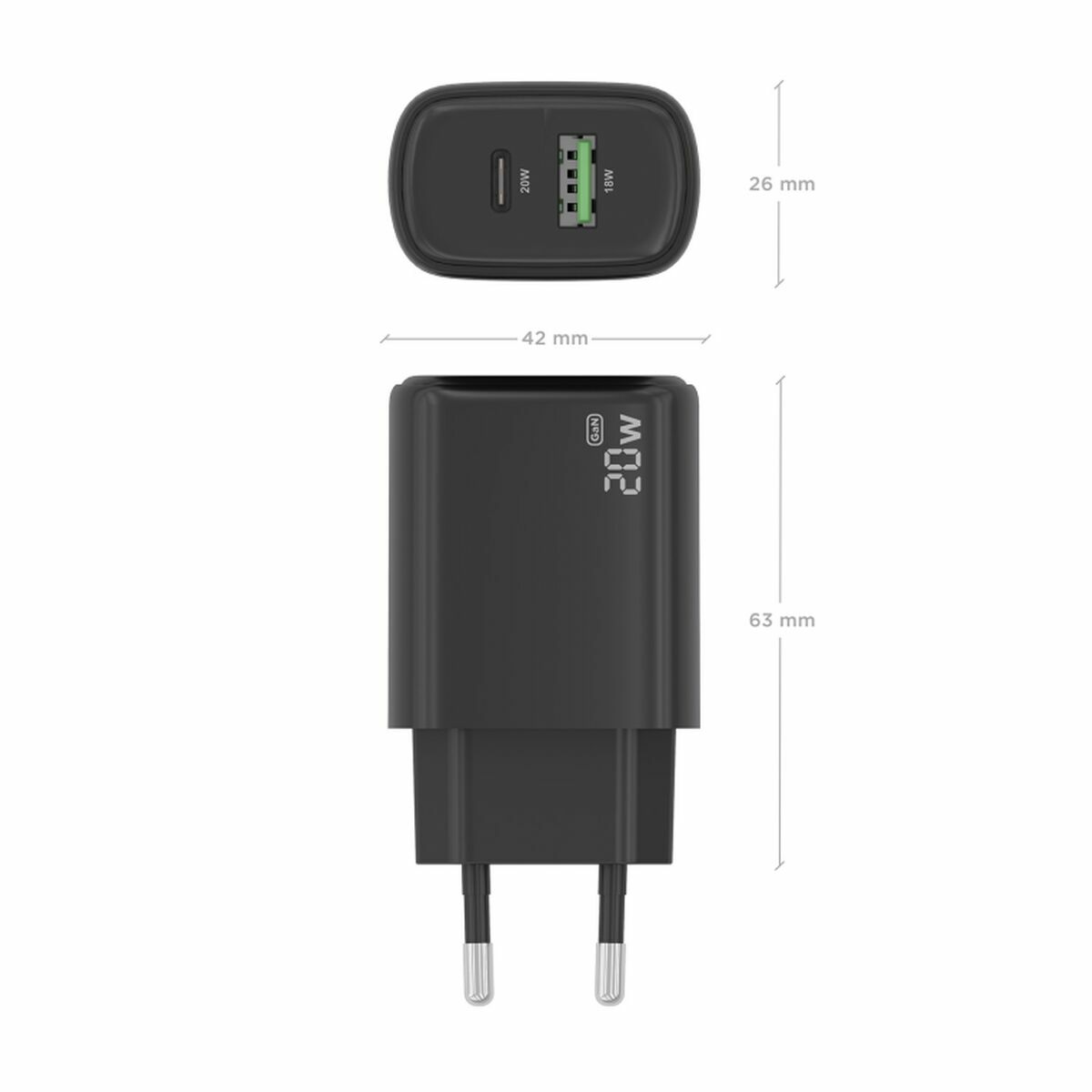 Chargeur mural Aisens A110-0910 Noir 20 W