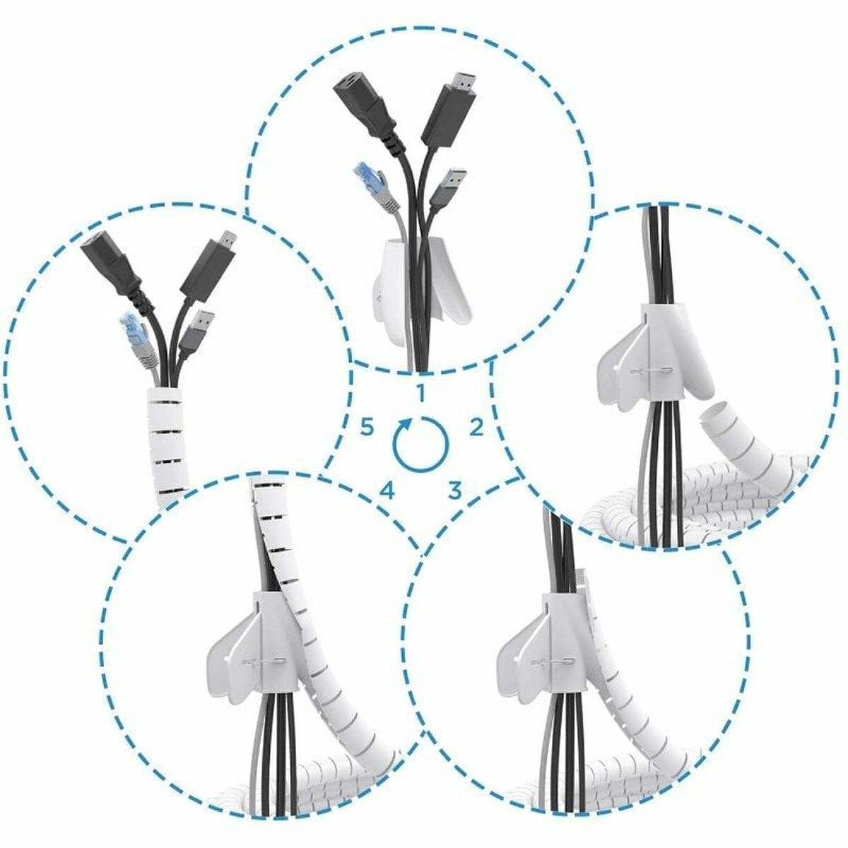 Organisateur de Câbles Aisens A151-0919 Blanc