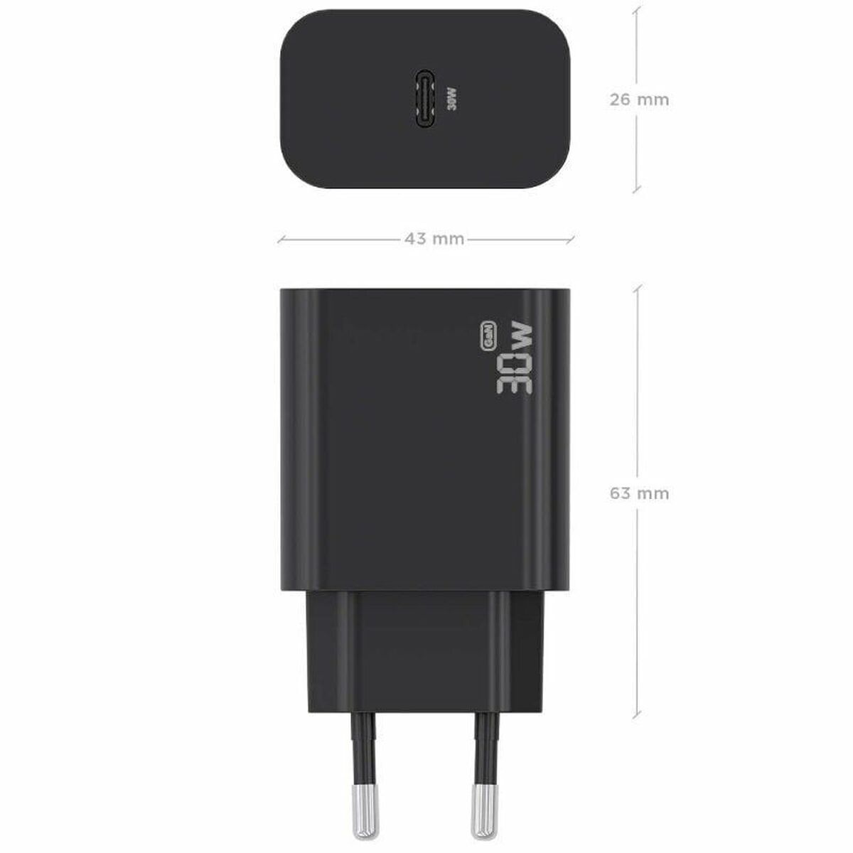 Chargeur mural Aisens A110-0941 Noir 33 W 50 W