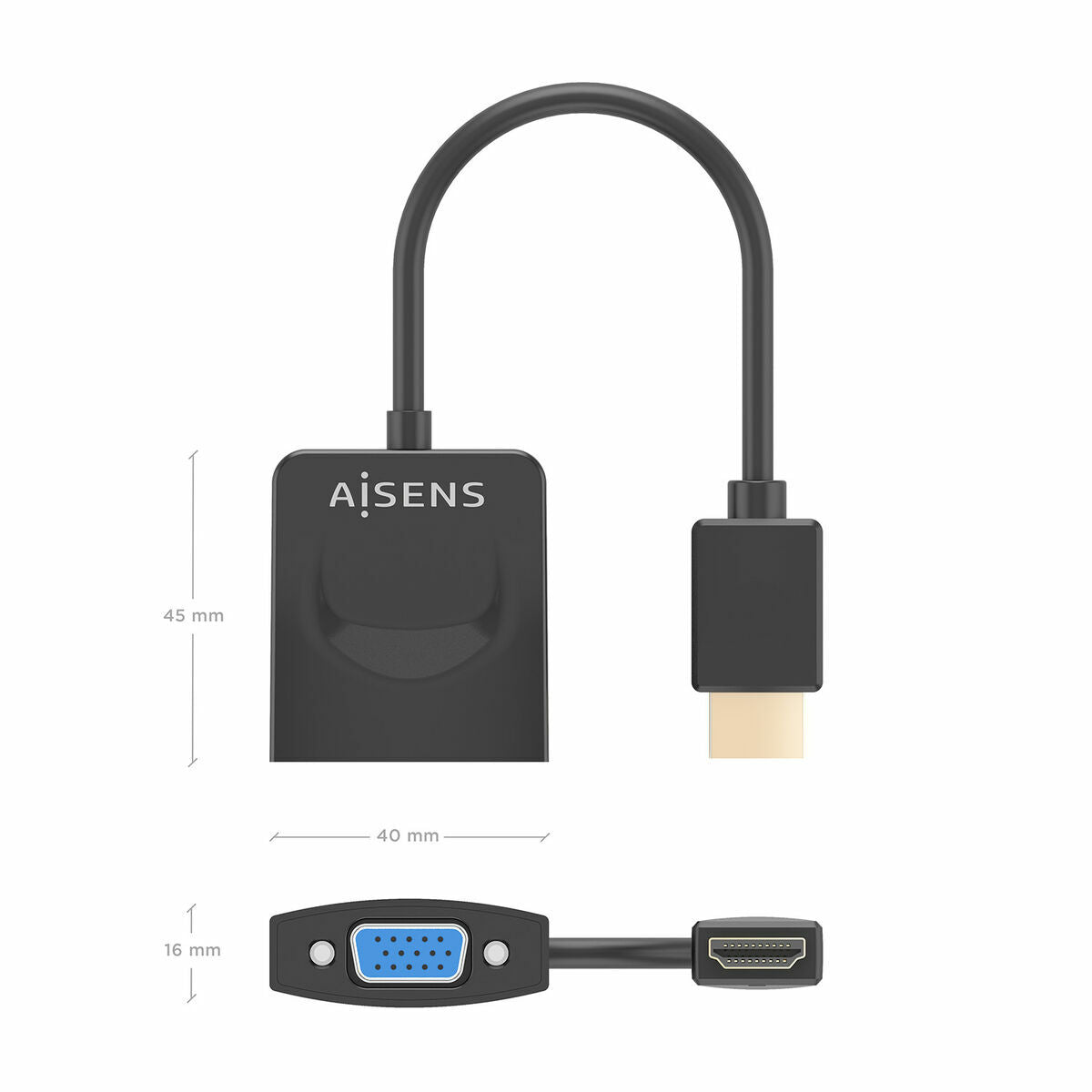 Câble USB Aisens A122-0947 15 cm Noir