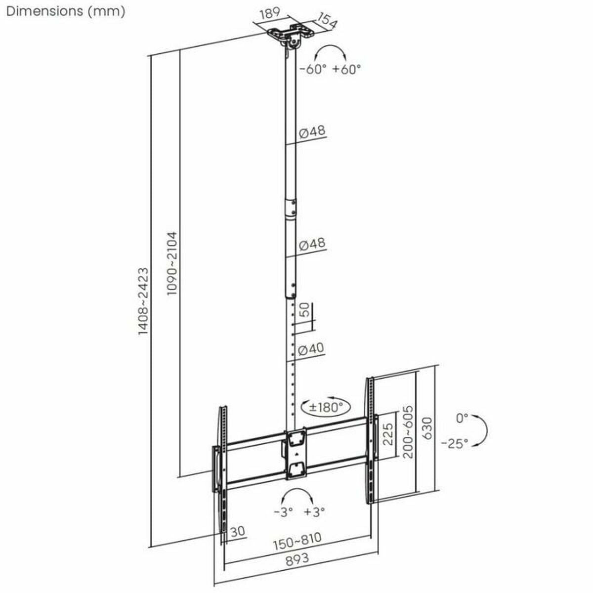 Support de TV Aisens CT100TSLE-393 100" 80 kg