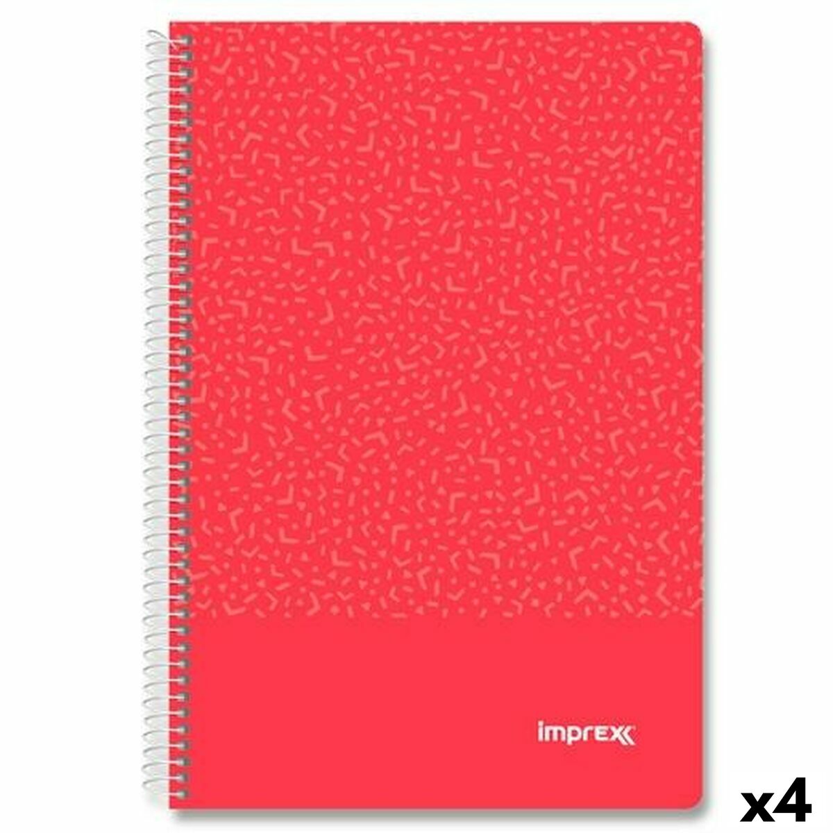 Cahier Imprex Rouge Feuille 80 Volets (4 Unités)