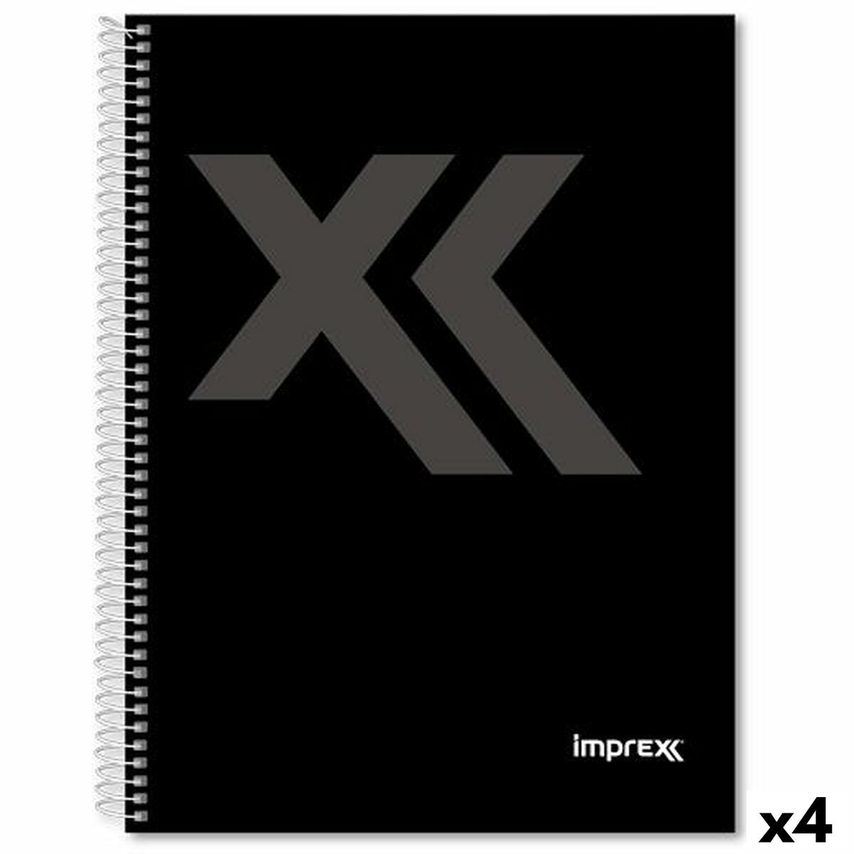 Cahier Imprex Noir Feuille 80 Volets (4 Unités)