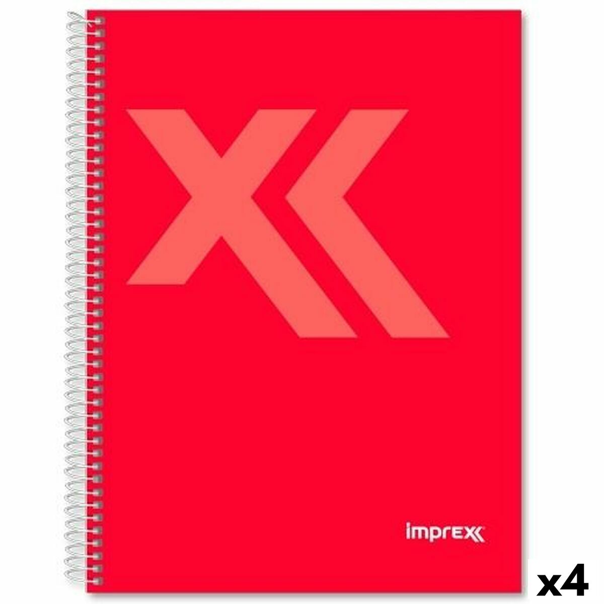 Cahier Imprex Rouge Feuille 80 Volets (4 Unités)