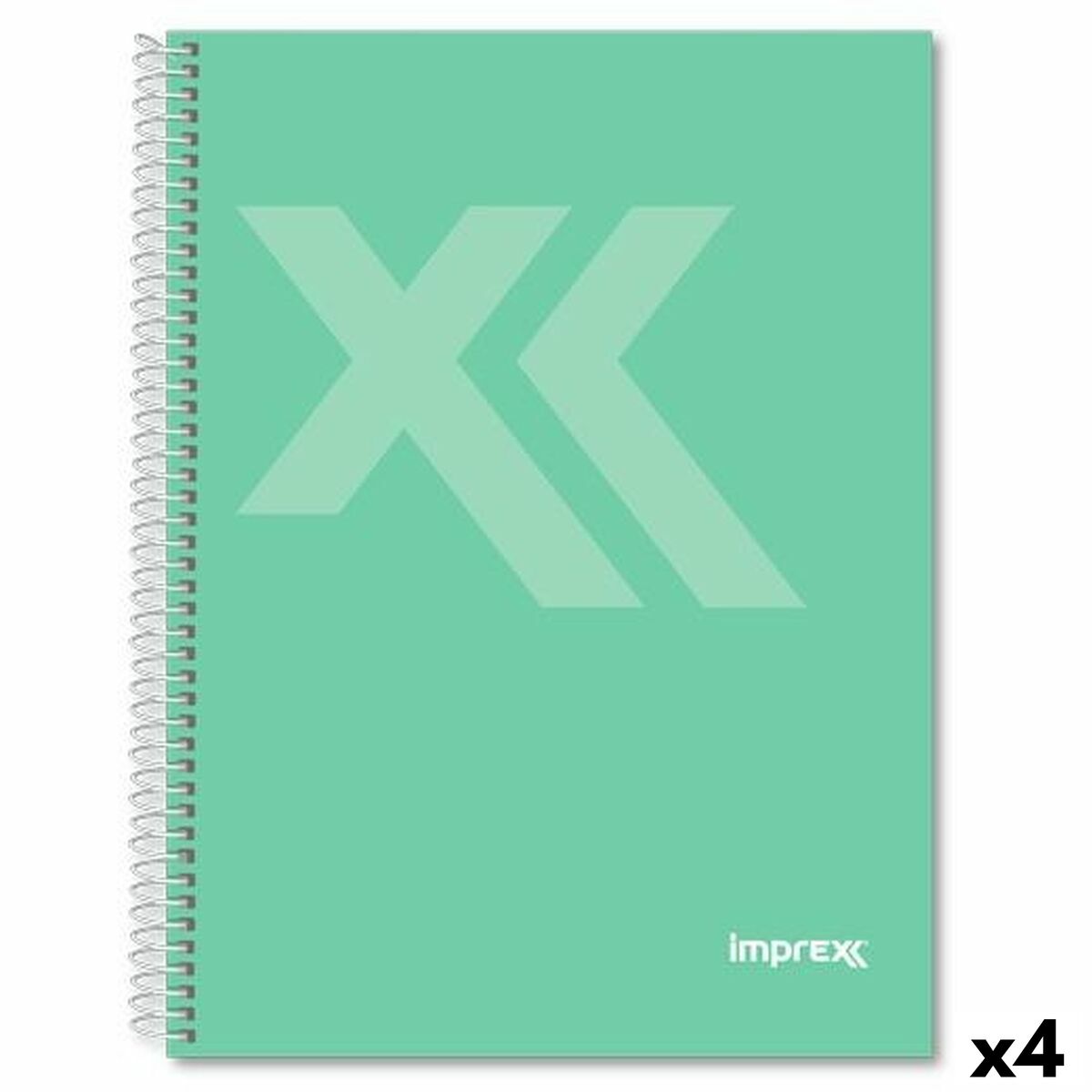 Cahier Imprex Vert Feuille 80 Volets (4 Unités)