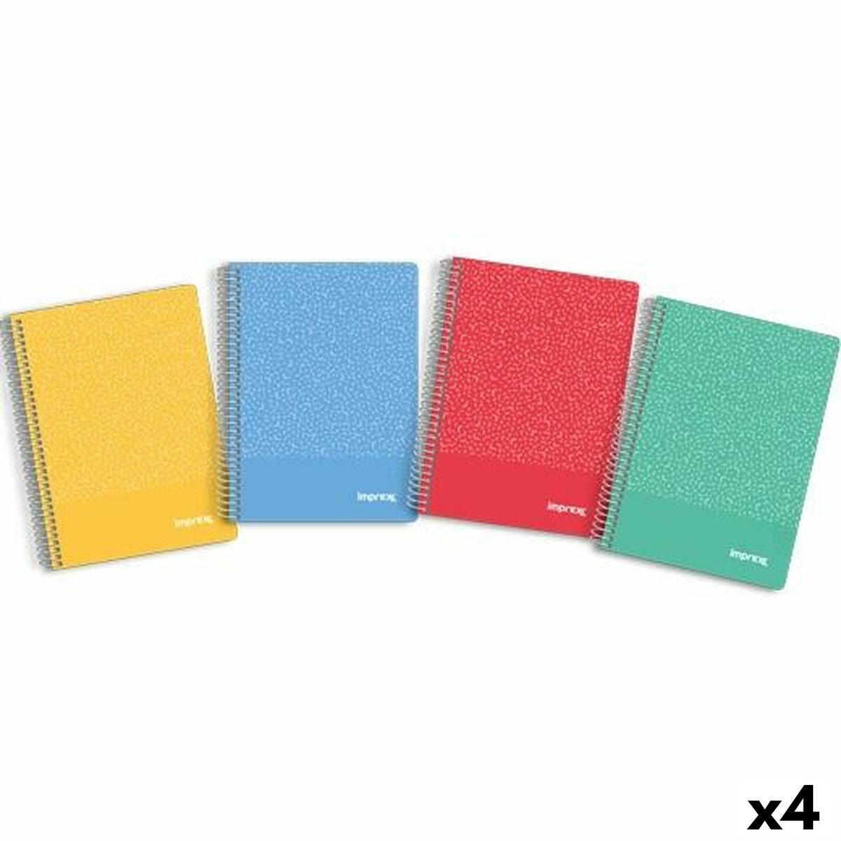 Cahier à Spirale Imprex A5 80 Volets (4 Unités)
