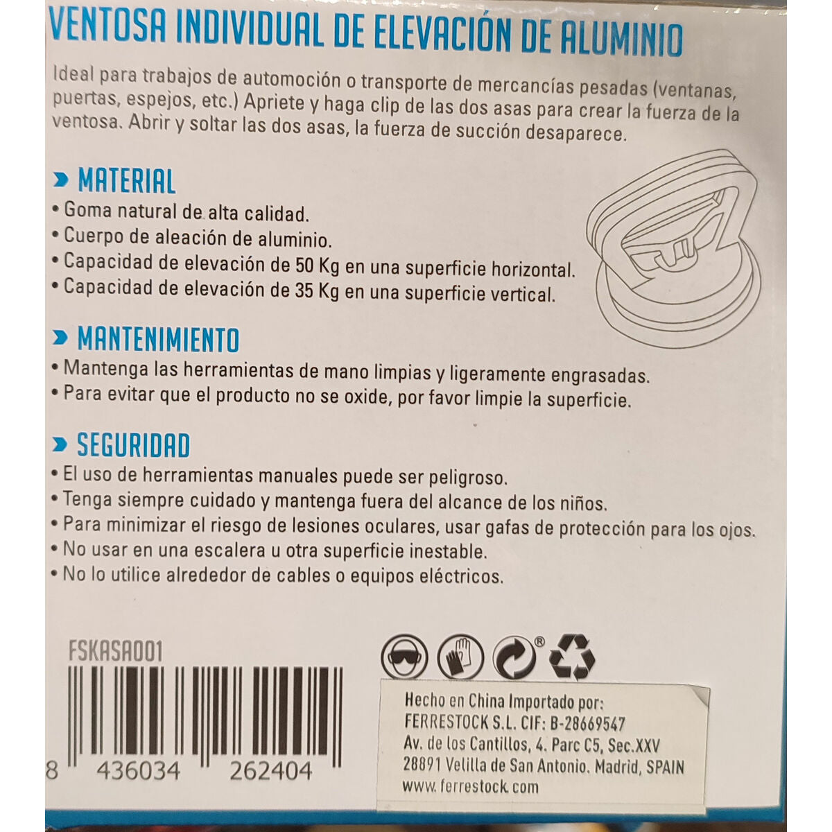 Ventouse Ferrestock 35 kg 50 kg