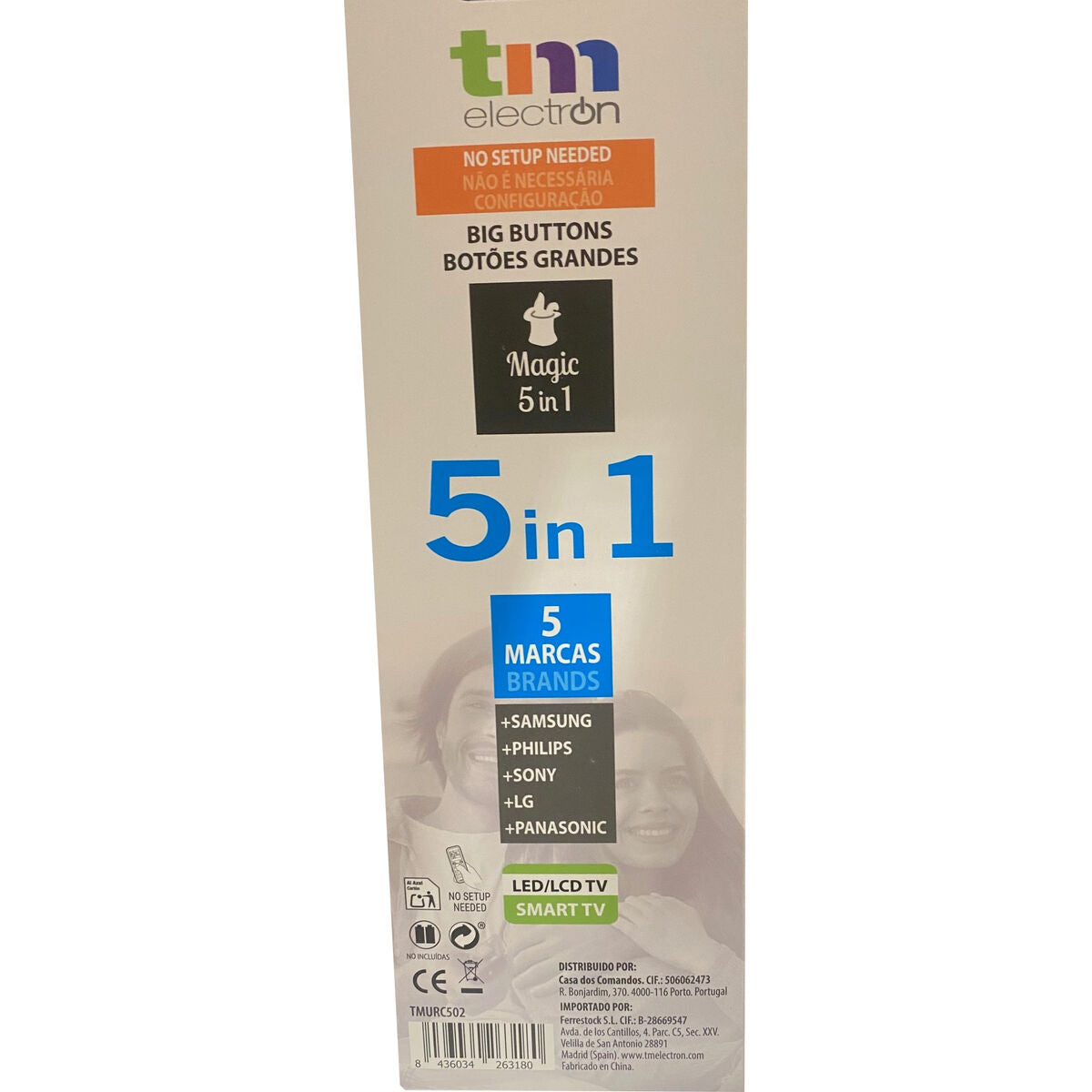 Télécommande TM Electron SAMSUNG, LG, PHILIPS, SONY, PANASONIC Noir