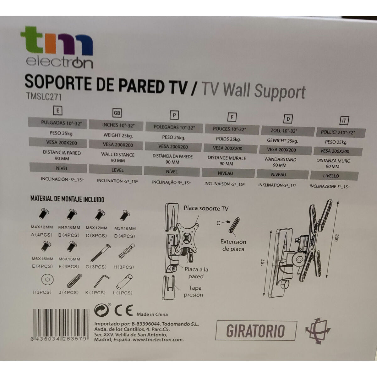 Support de TV TM Electron 25 kg 10"-32"