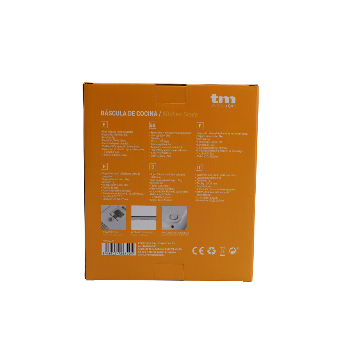 balance de cuisine TM Mûre 8 kg (22,4 x 18,5 cm)