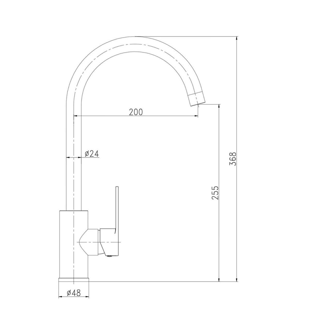 Mitigeur Verhal miño Noir mat Acier inoxydable