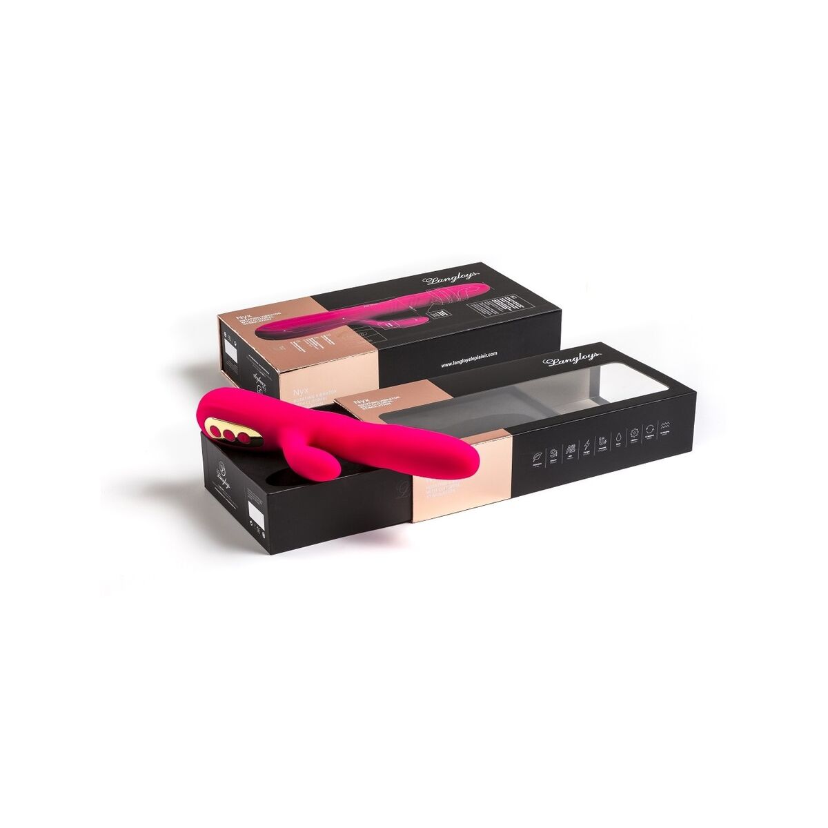 Vibration de Stimulation Double Langloys Rose