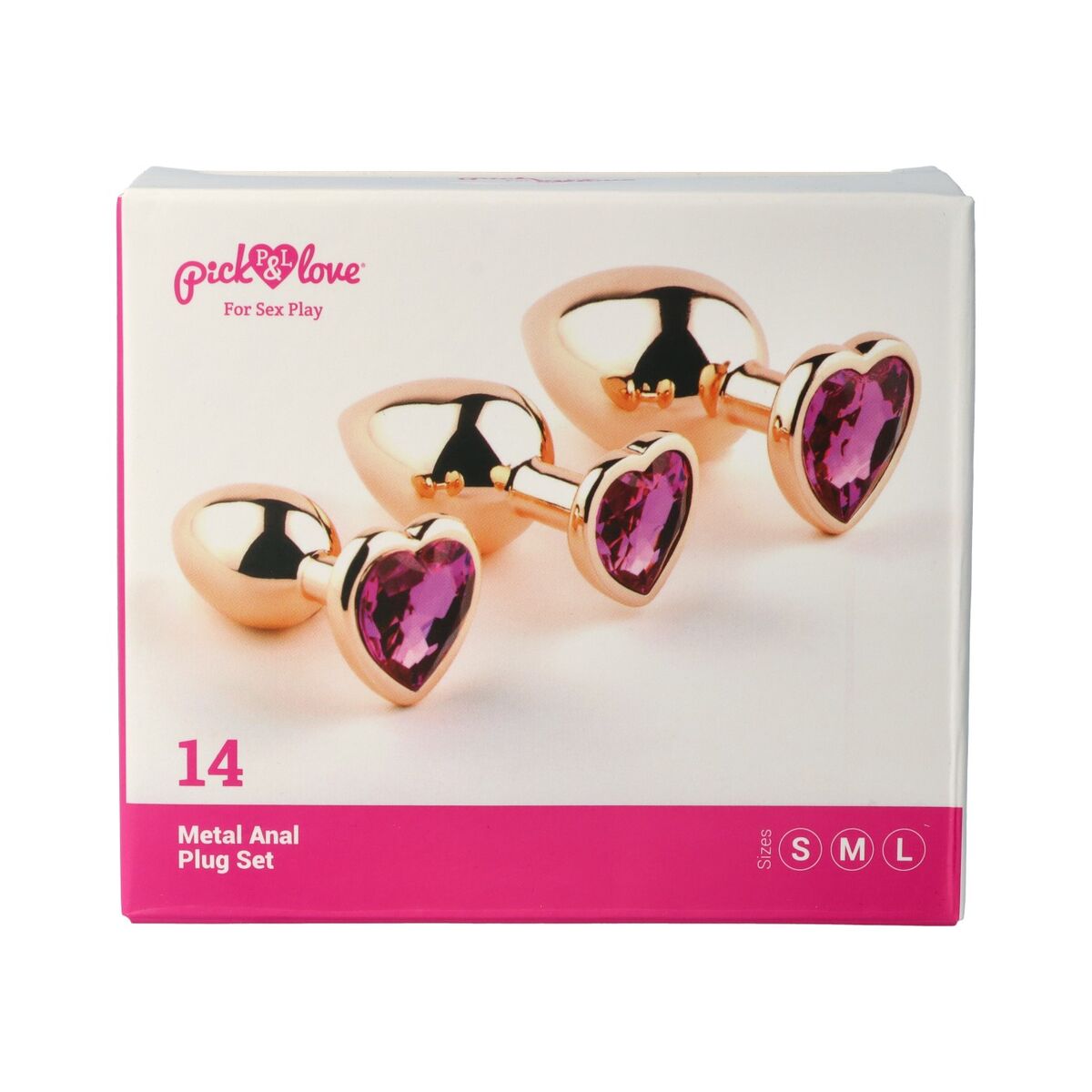 Plug Anal Pick&Love Nº 14 Doré 3 Pièces (8,3 cm) (9,5 cm) (7,6 cm)