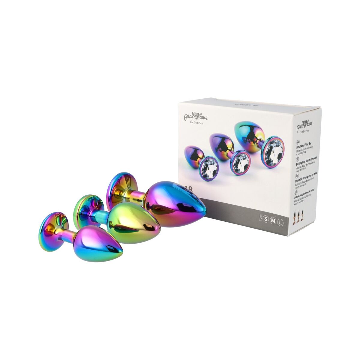 Plug Anal Pick&Love Nº 18 Multicouleur 3 Pièces (8,3 cm) (9,5 cm) (7,6 cm)