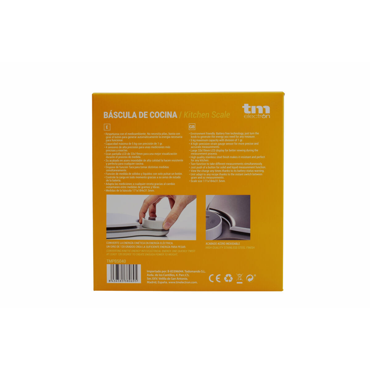 balance de cuisine TM Electron Gris 5 kg (171 x 184 x 31,5 mm)