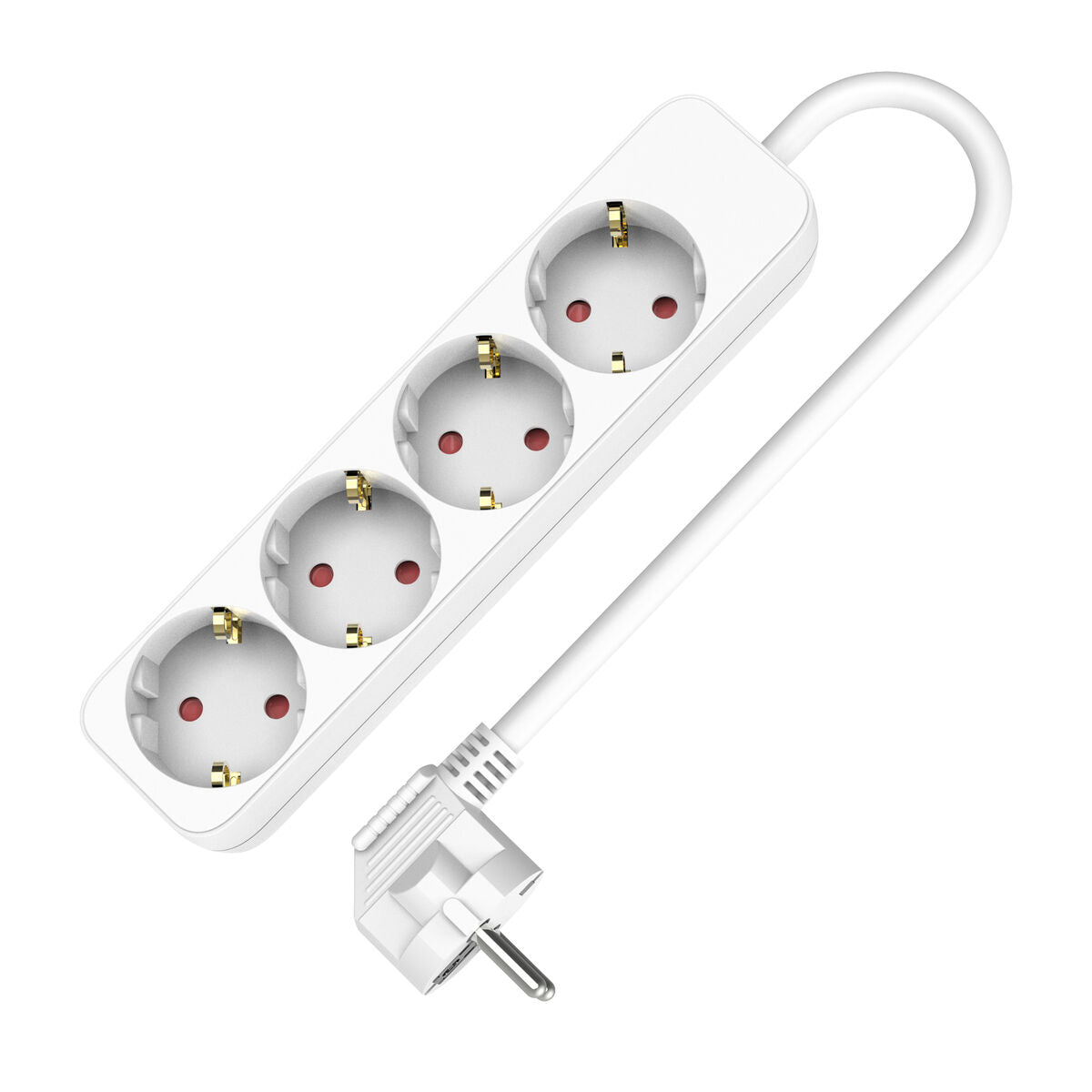 Rallonge 4 prises Schuko sans interrupteur TM Electron TMUAD504 Blanc 3680 W (1,5 m) (4 Unités)