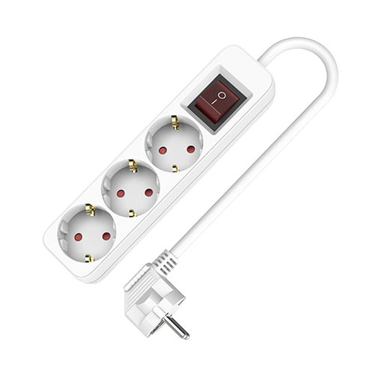 Rallonge 3 prises Schuko avec interrupteur TM Electron TMUAD503S