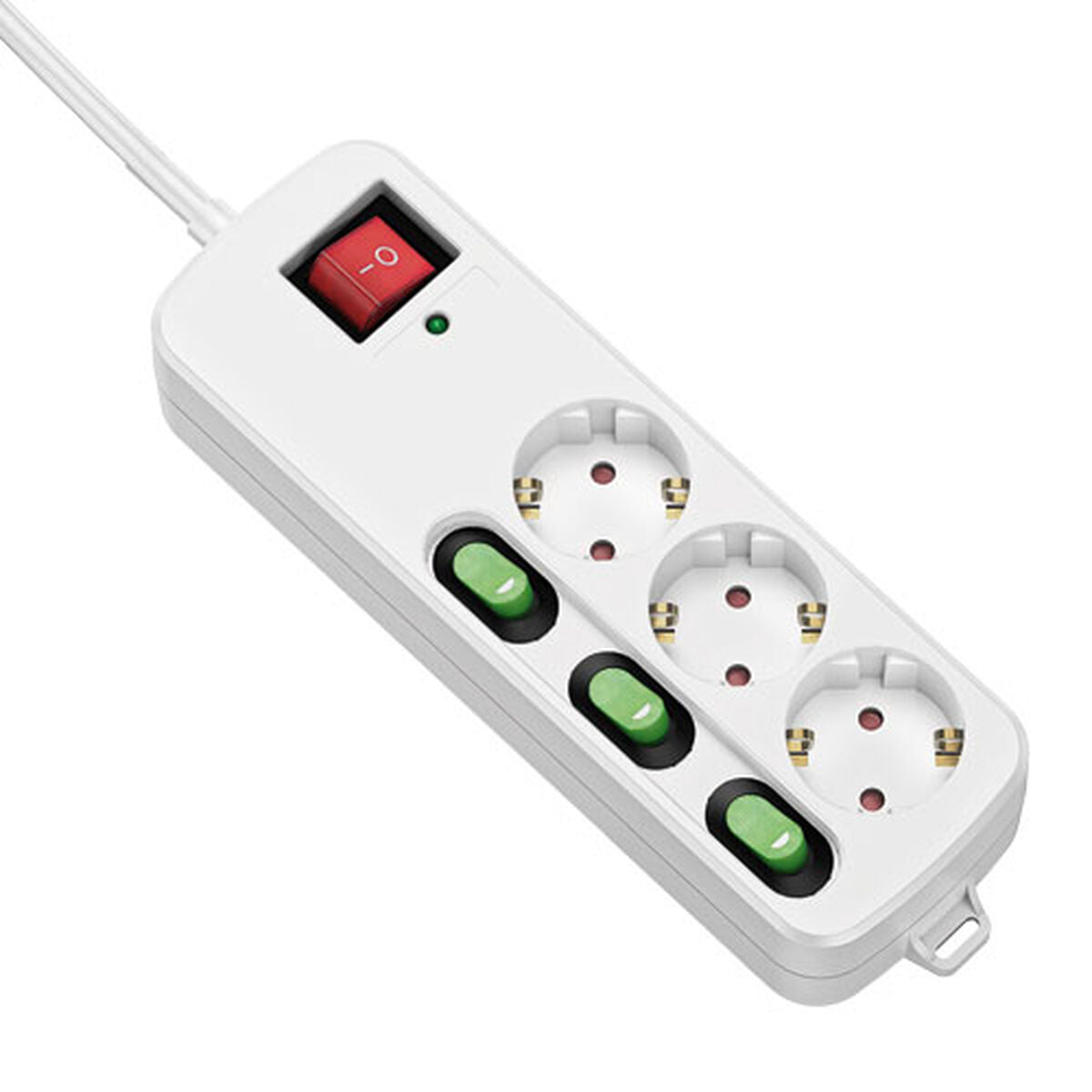 Rallonge 3 prises Schuko sans interrupteur TM Electron TMUAD553 Blanc 3680 W (1,5 m)