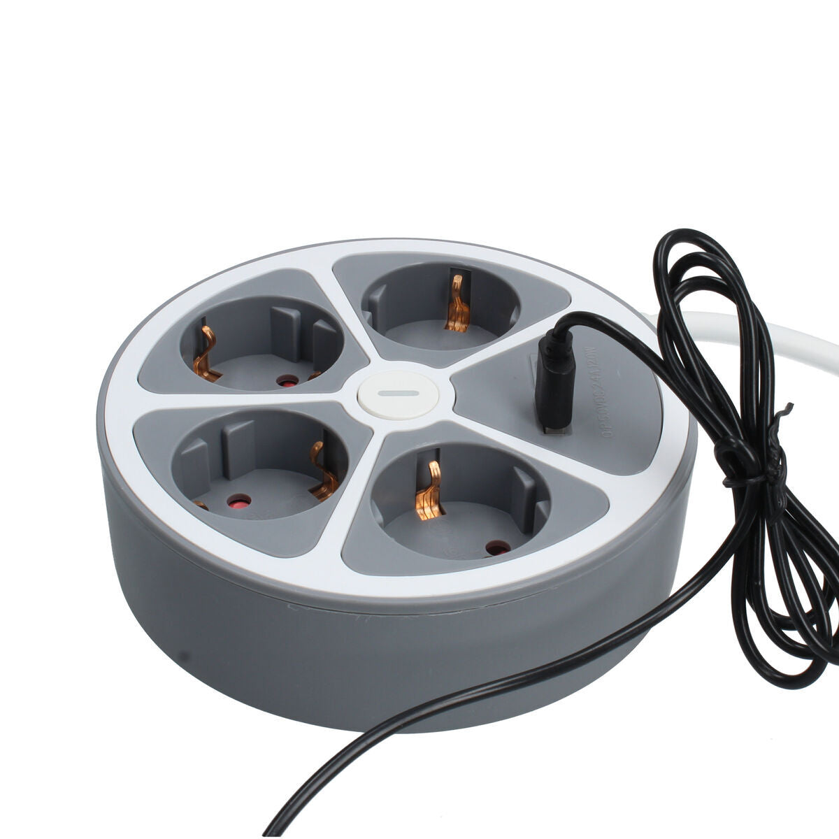 Rallonge 3 prises Schuko avec interrupteur TM Electron TMUAD554CB Blanc Gris 3680 W 30 W (1,5 m)