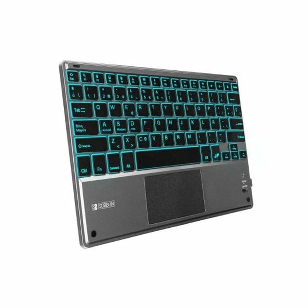 Clavier Bluetooth avec Support pour Tablette Subblim SUB-KBT-SMBT51 Gris Multicouleur Espagnol Qwerty