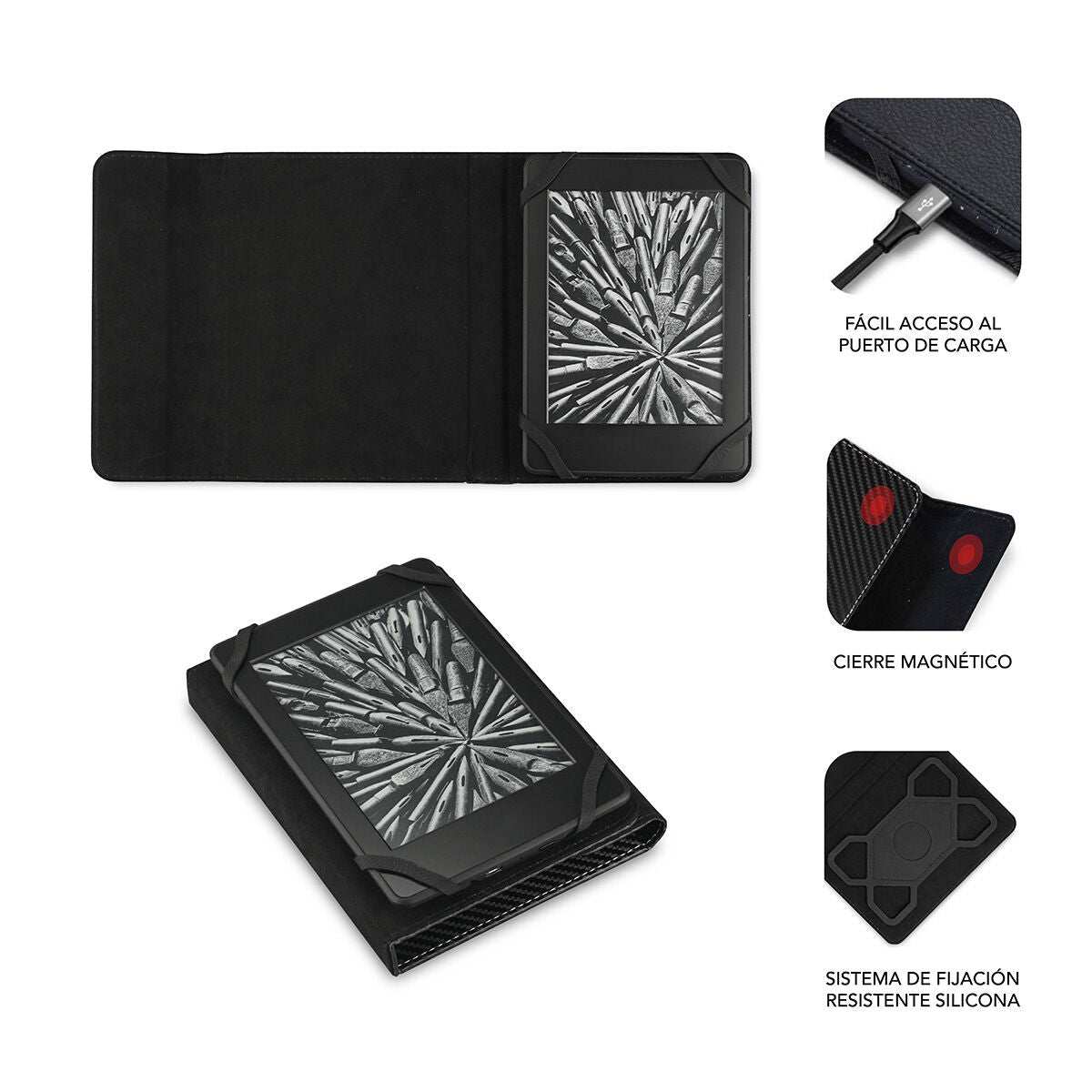 Étui pour eBook Subblim SUBCUE-1EC001 Noir