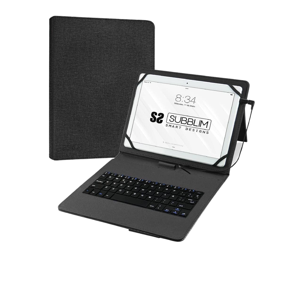 Housse pour Tablette et Clavier Subblim SUB-KT1-USB001 Noir Espagnol Qwerty