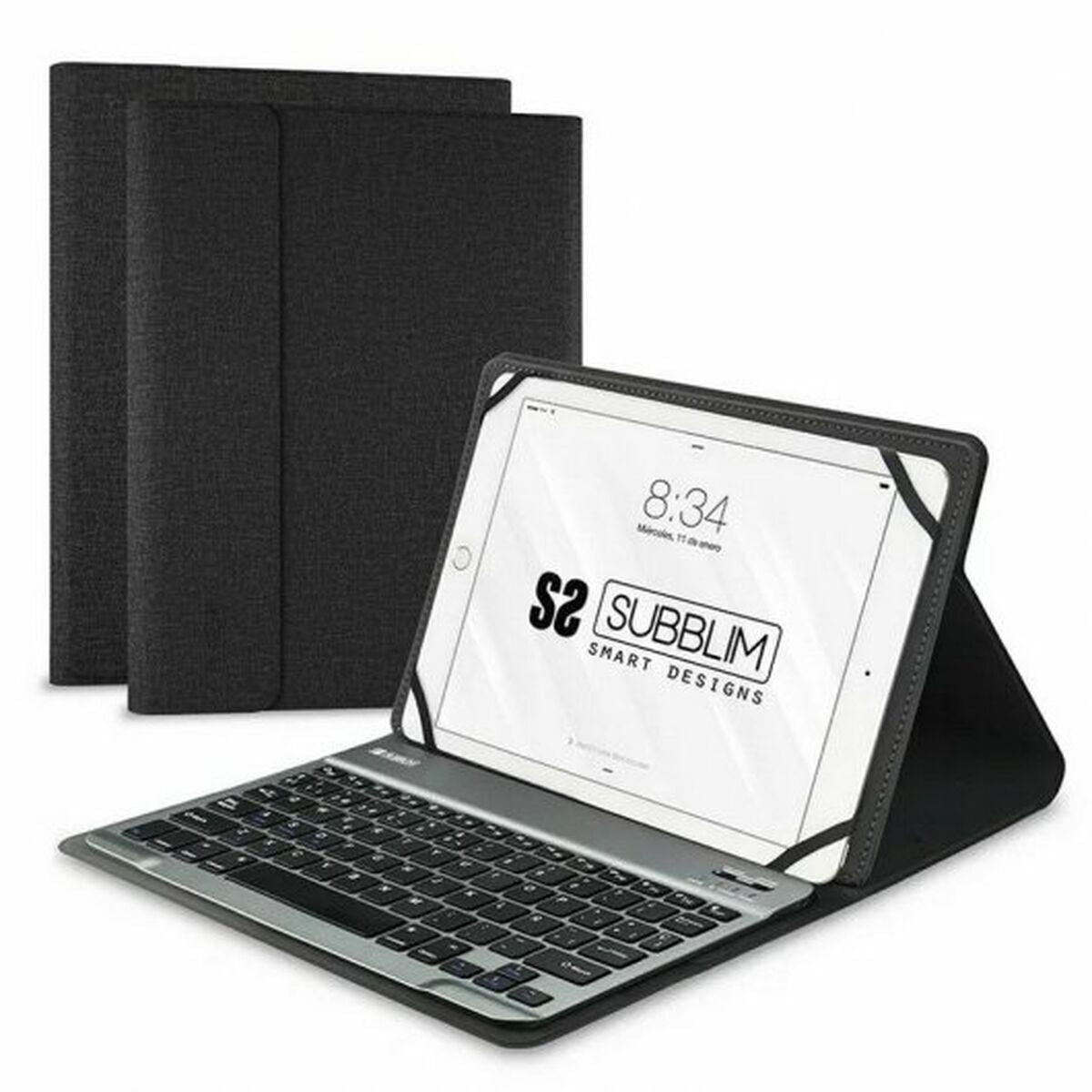 Housse pour Tablette et Clavier Subblim SUB-KT2-BT0001 Noir Gris Espagnol Qwerty