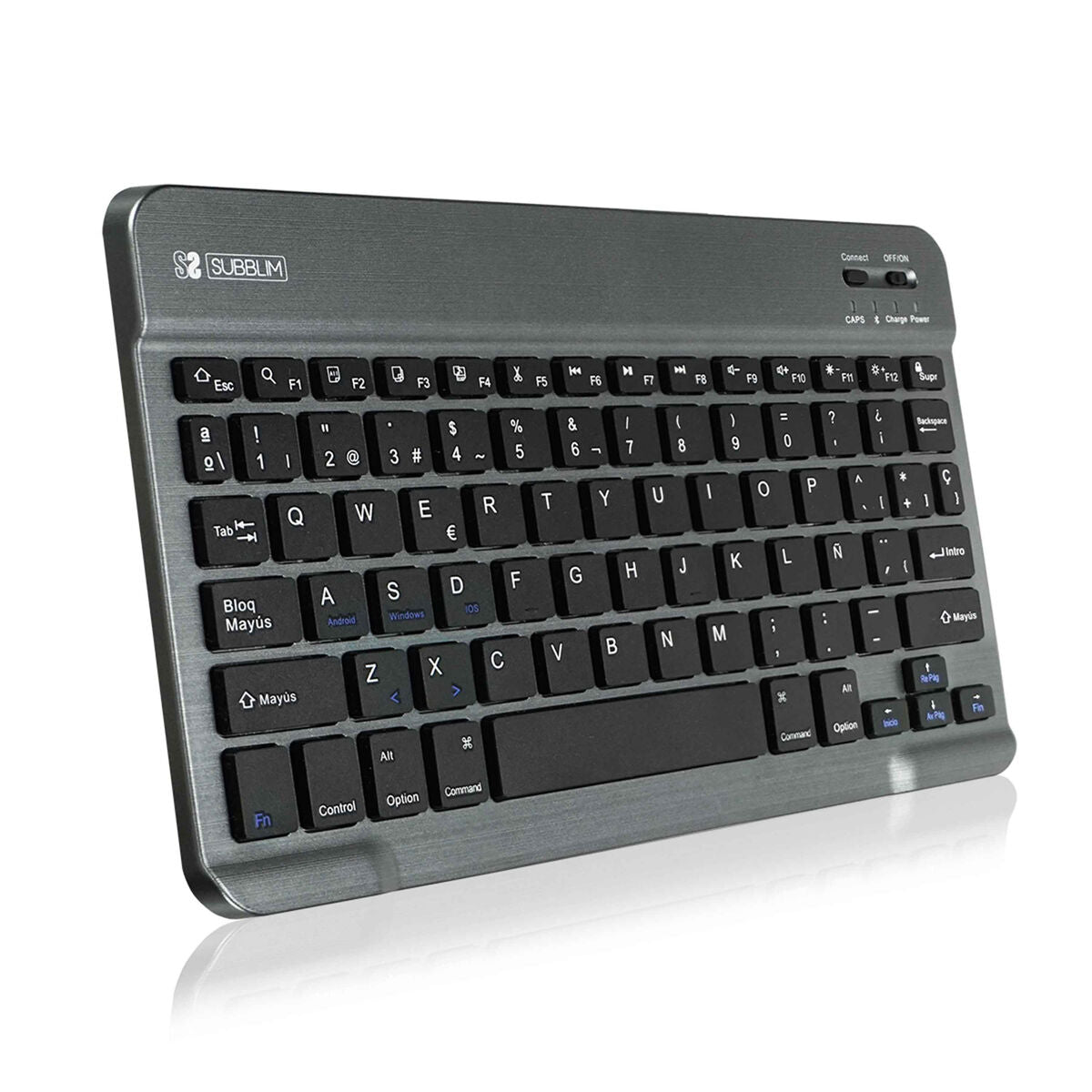 Housse pour Tablette et Clavier Subblim SUB-KT2-BT0002 Gris Espagnol Qwerty