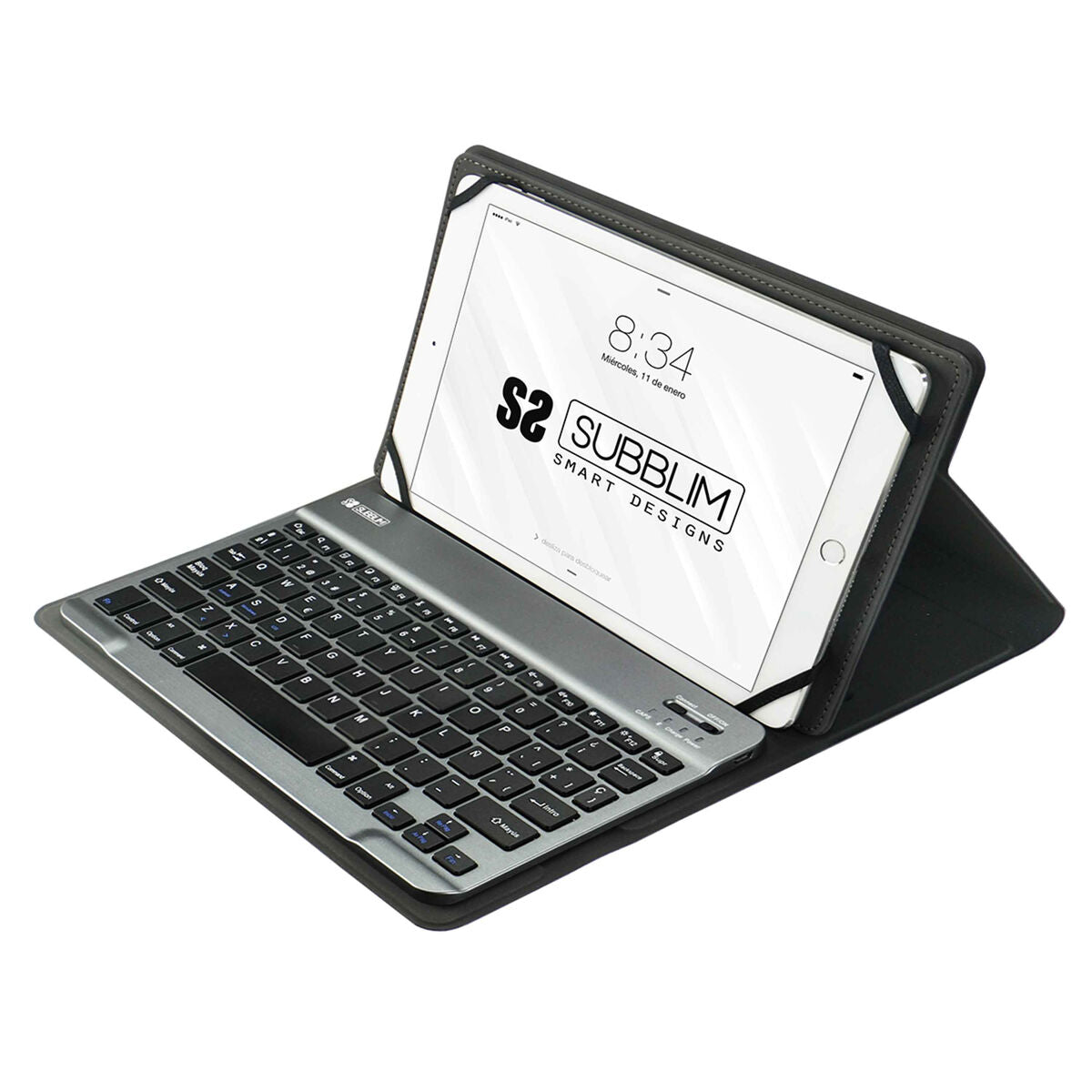 Housse pour Tablette et Clavier Subblim SUB-KT2-BT0002 Gris Espagnol Qwerty
