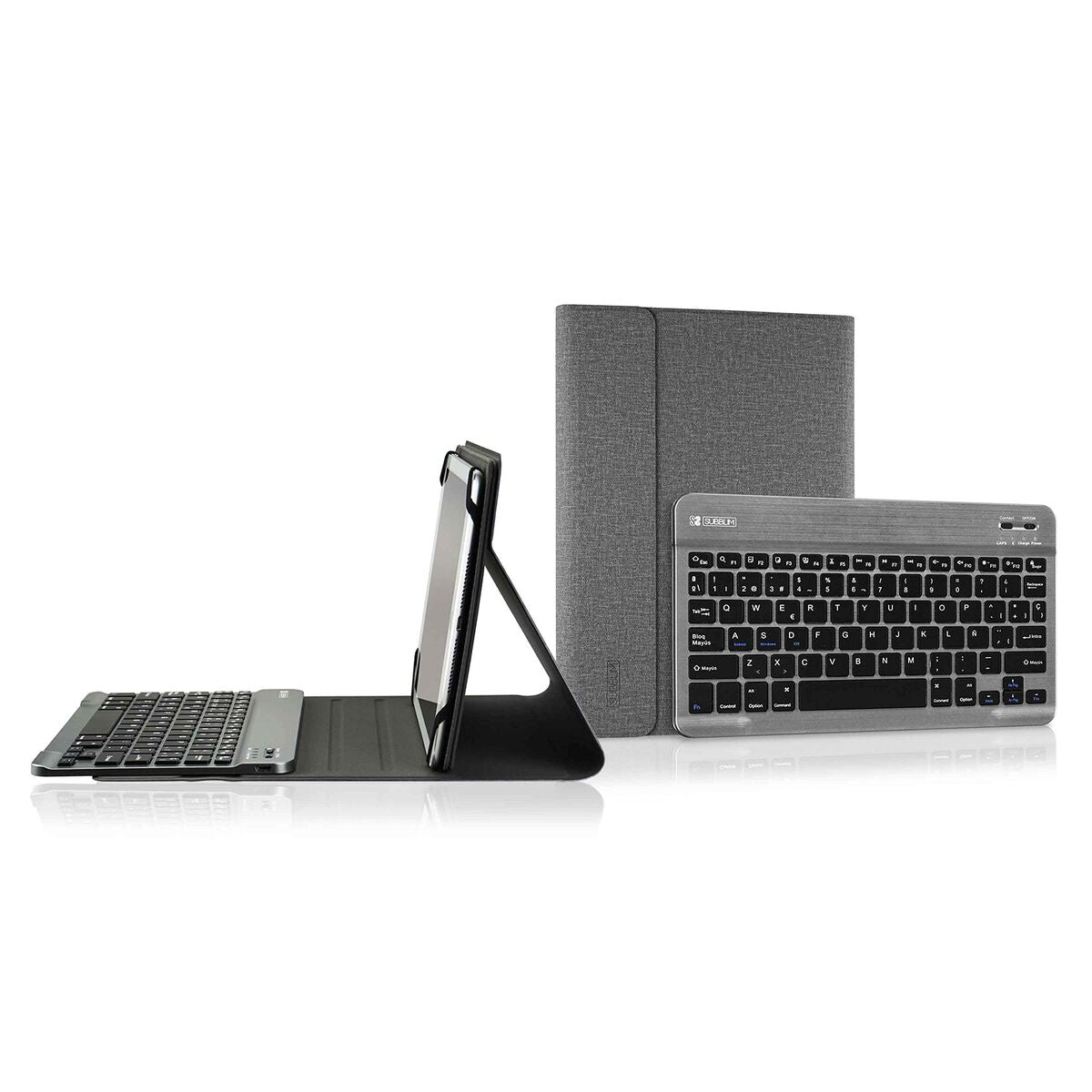 Housse pour Tablette et Clavier Subblim SUB-KT2-BT0002 Gris Espagnol Qwerty