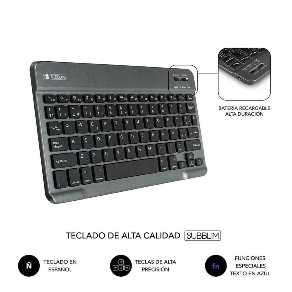 Housse pour Tablette et Clavier Subblim SUB-KT2-BT0003 Rouge Espagnol Qwerty