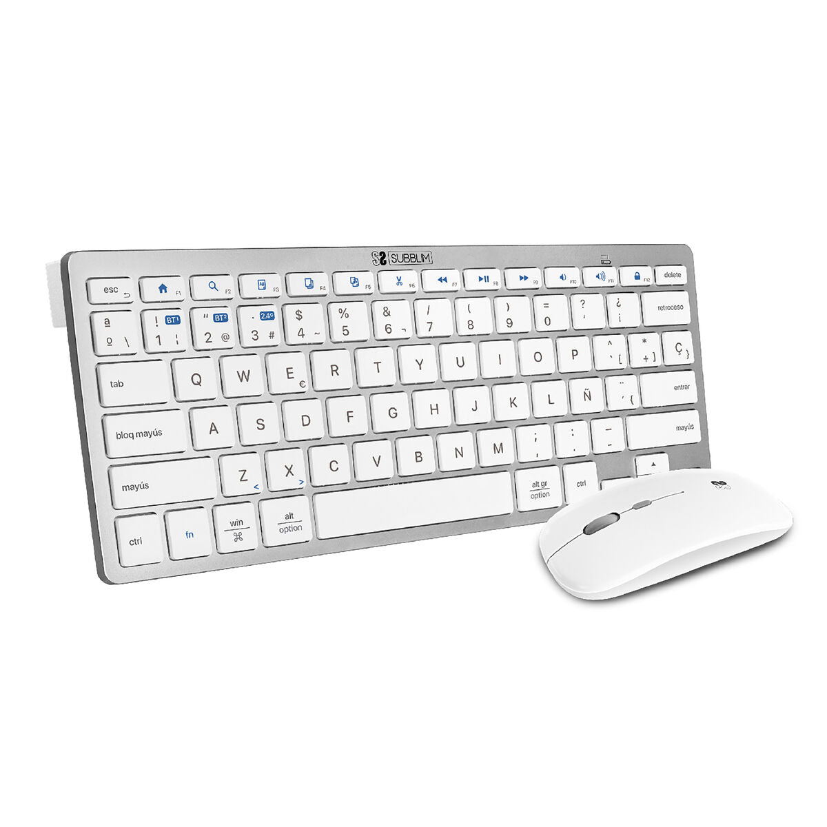 clavier et souris Subblim SUBKBC-OCO010 Argenté (2 Unités)