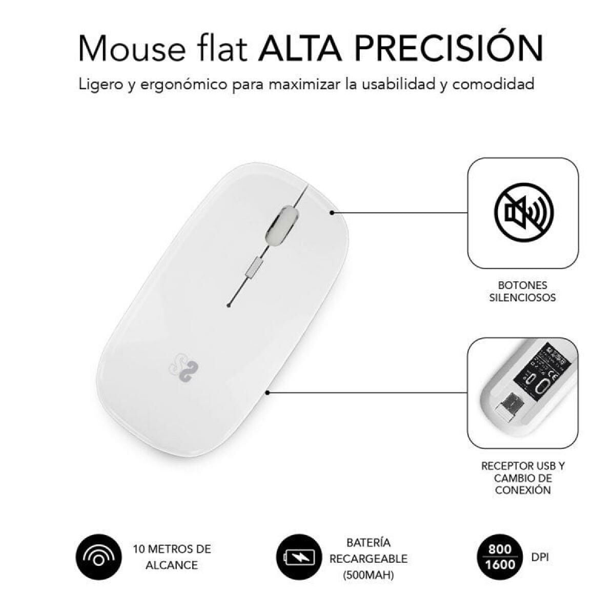 Souris Subblim SUBMO-DFLAT21 Blanc 1600 dpi