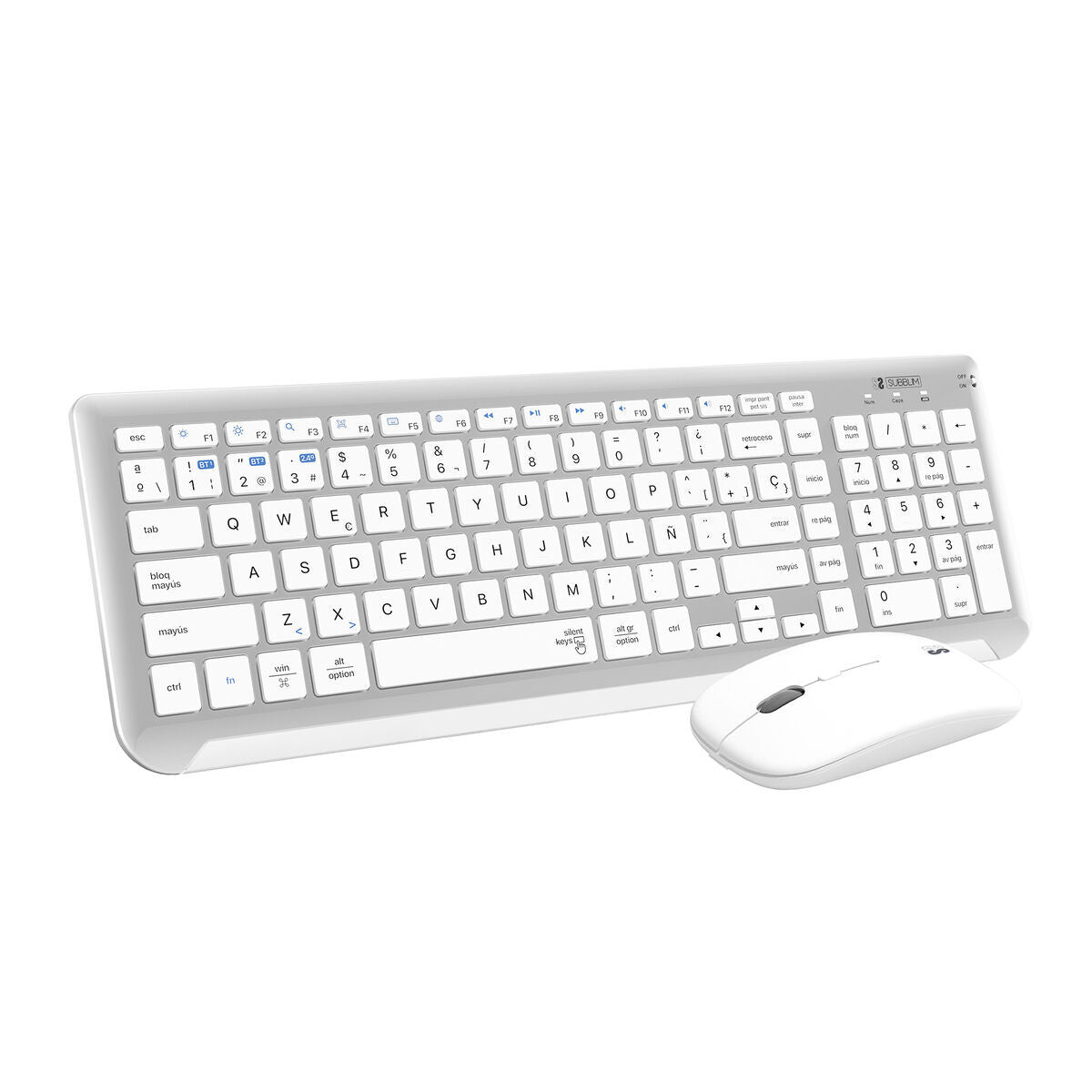 Clavier et souris sans fil Subblim SUBKBC-DCEP10 Argenté Espagnol Qwerty