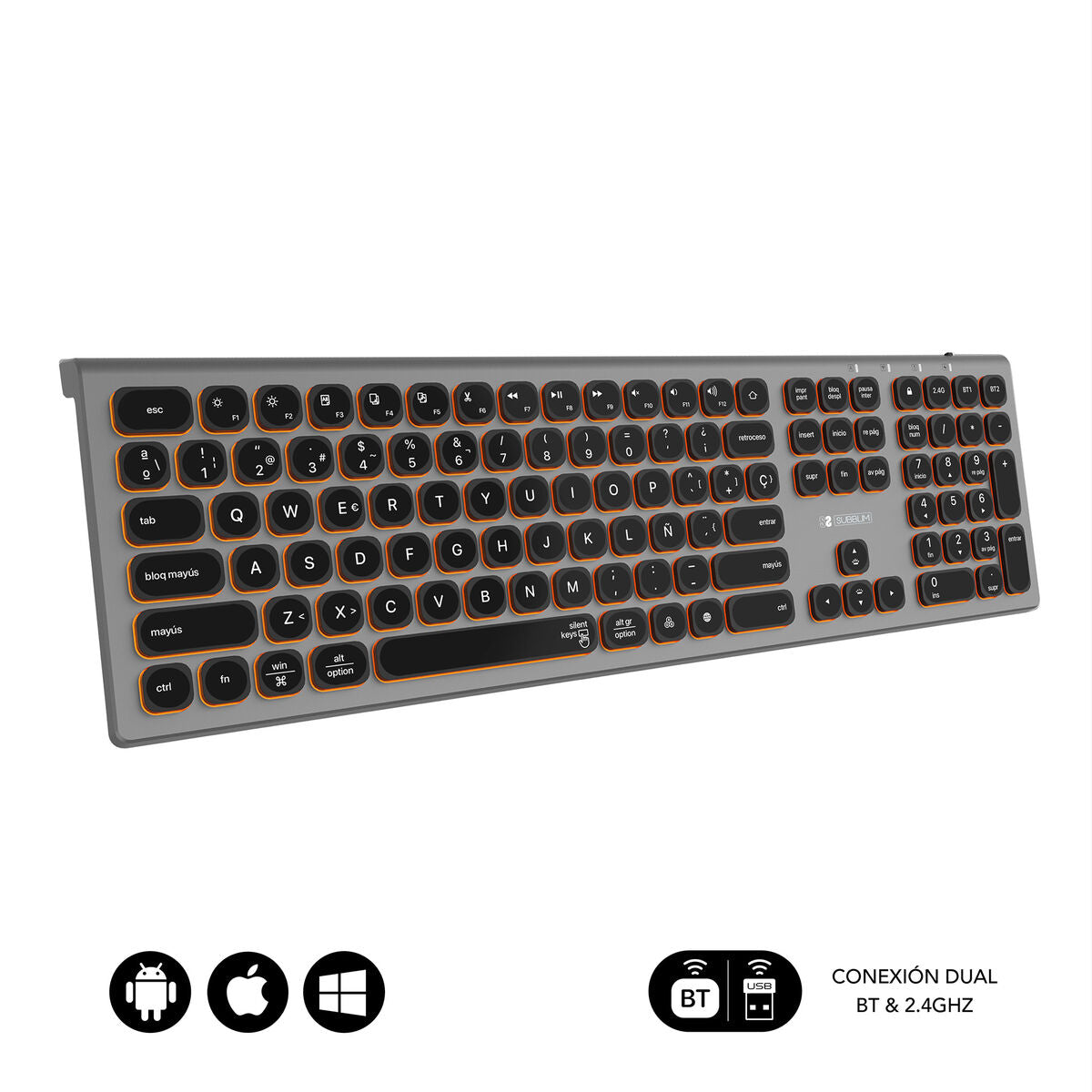 Clavier Bluetooth Subblim SUBKB-3MIE310 Noir