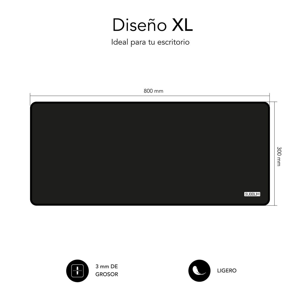 Souris et Tapis de Souris Gaming Subblim Harm XL Noir