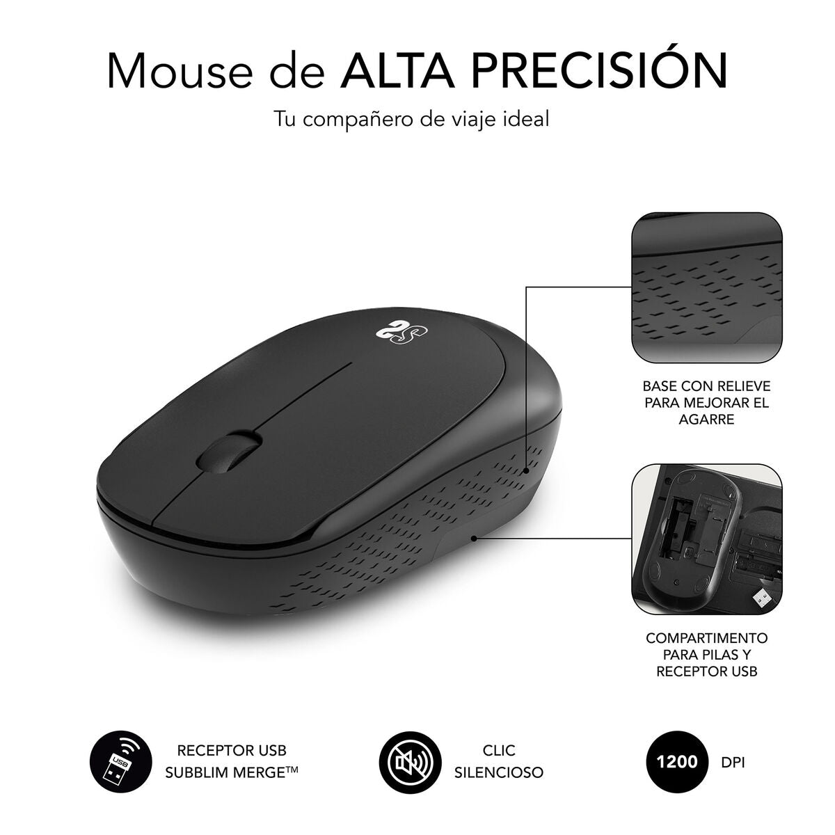 Souris et Tapis de Souris Gaming Subblim Harm XL Noir