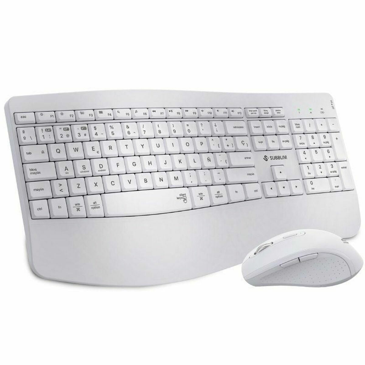 clavier et souris Subblim SUBKBC-DCOPW1 Blanc