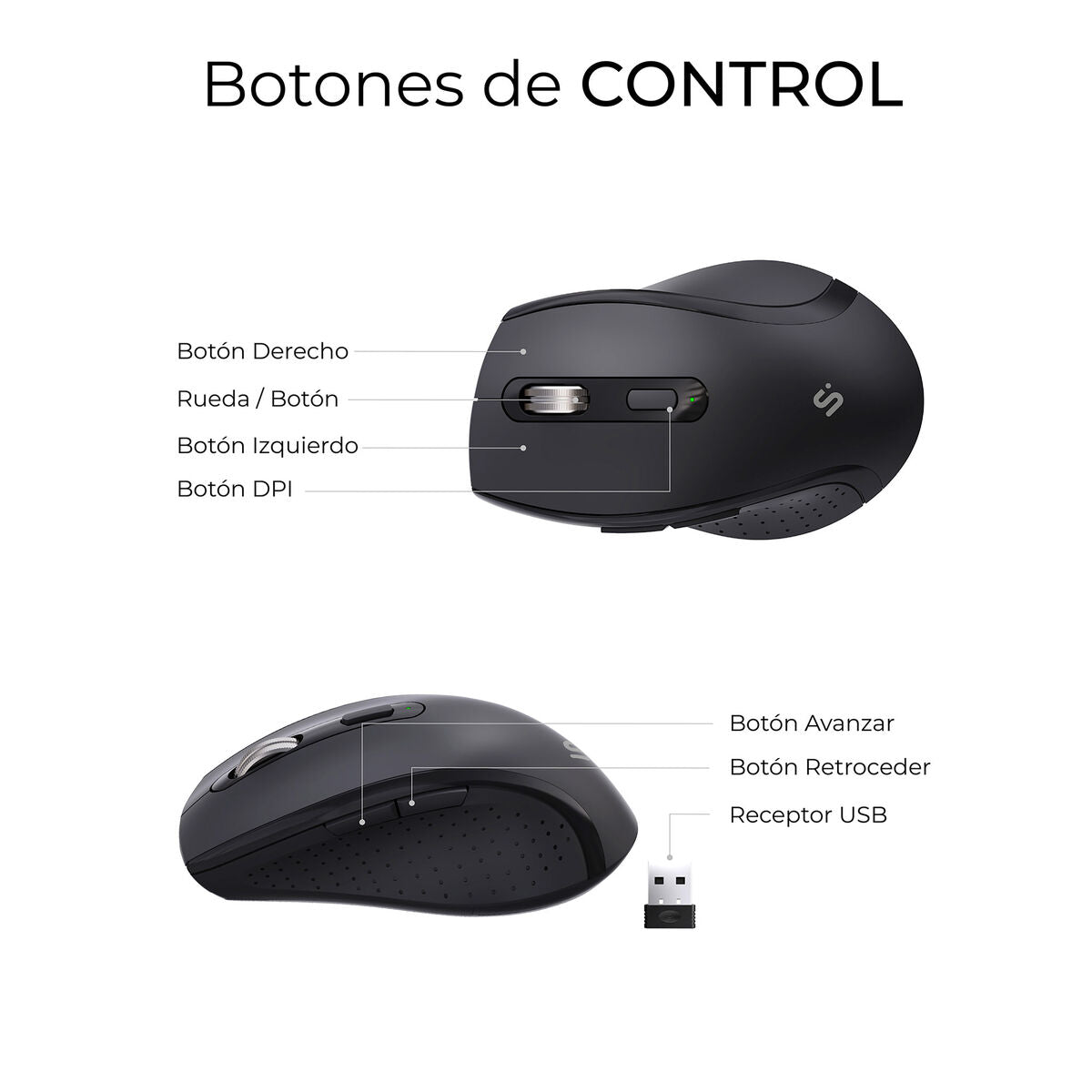 clavier et souris Subblim SUBKBC-DCOPW2 Noir Espagnol Espagnol Qwerty QWERTY