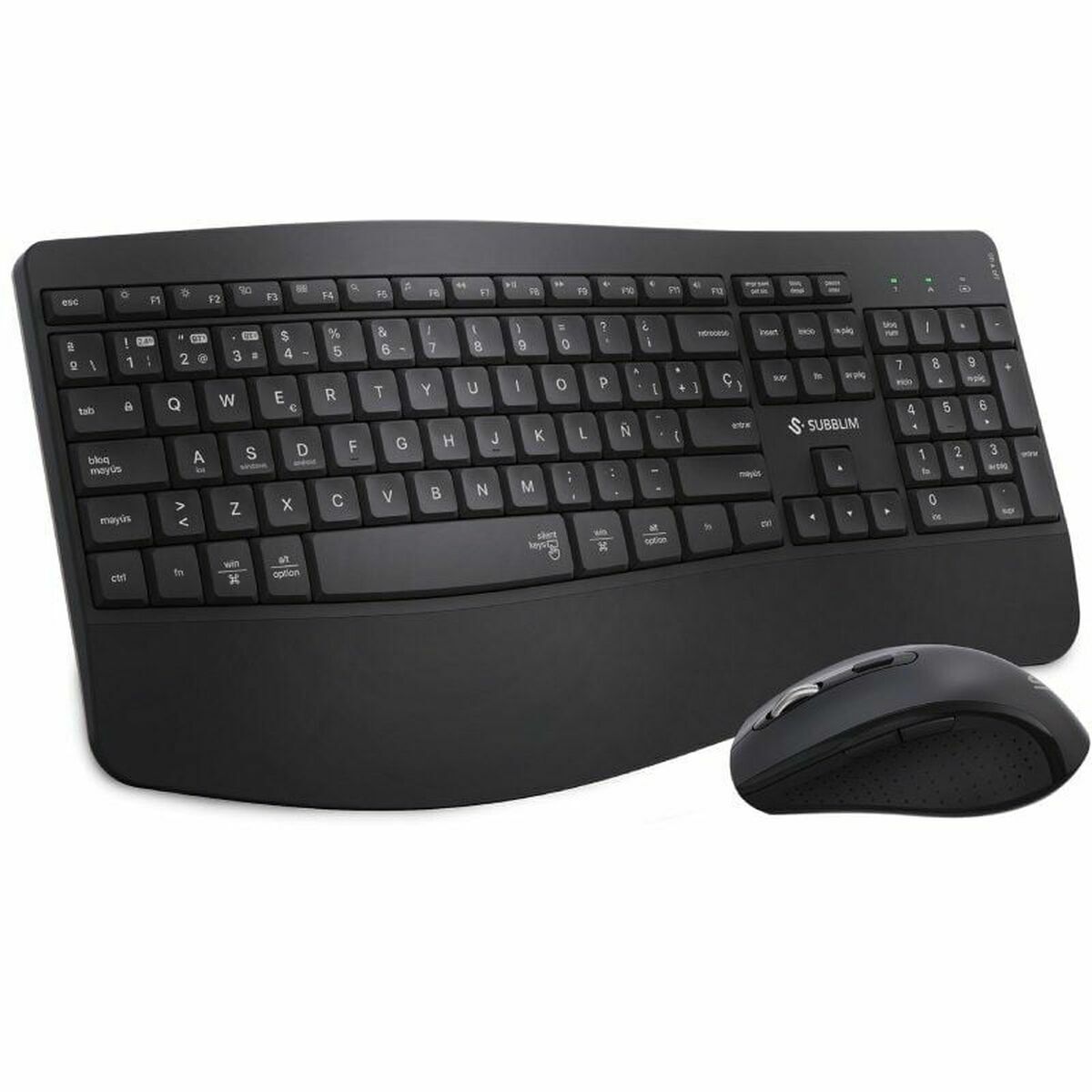 clavier et souris Subblim SUBKBC-DCOPW2 Noir Espagnol Espagnol Qwerty QWERTY