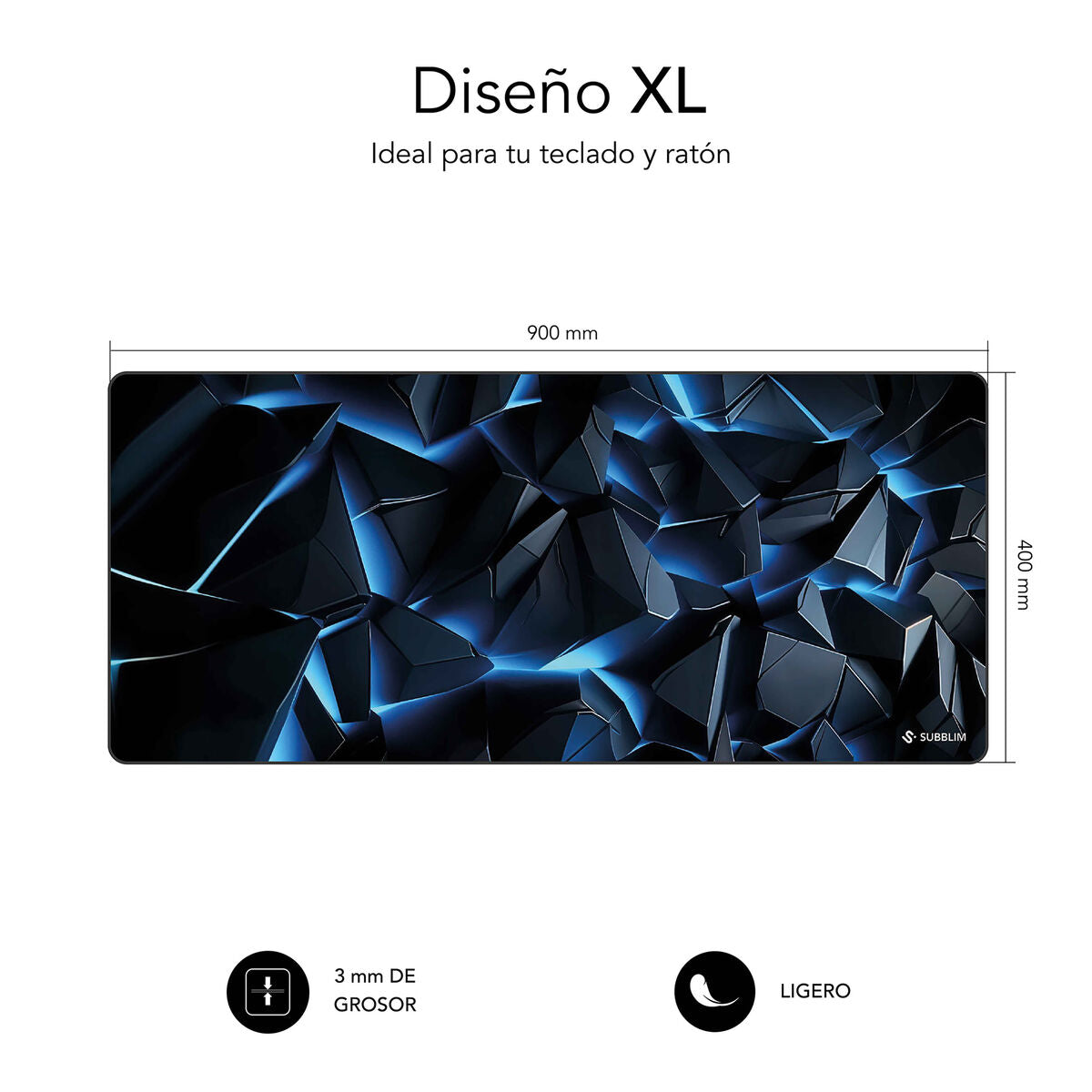 Tapis de Souris Subblim SUBMP-01PUW06 Bleu Noir