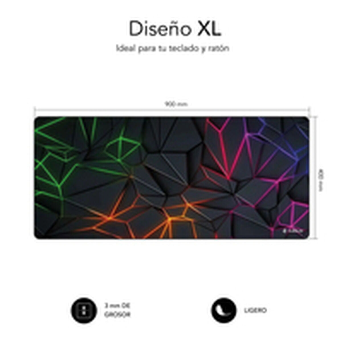 Tapis de Souris Subblim Neon Obsidian XL