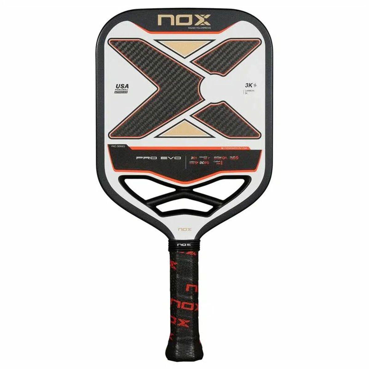 Raquette de Pickleball Nox Nox Pro Evo Beige Fibre de Carbone