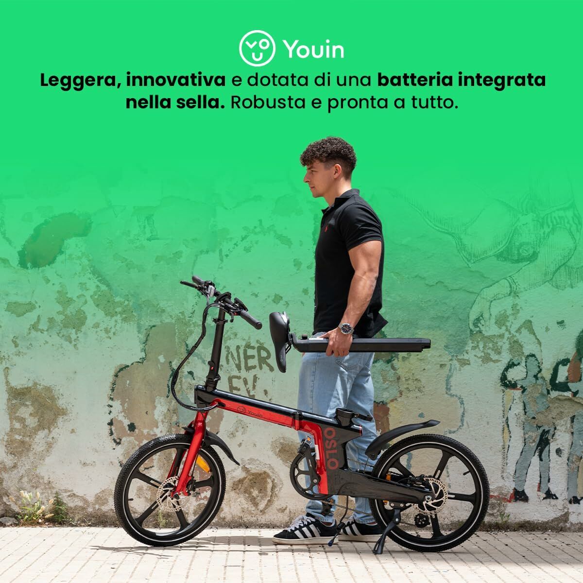 Vélo Électrique Youin BK1900 OSLO Rouge 250 W