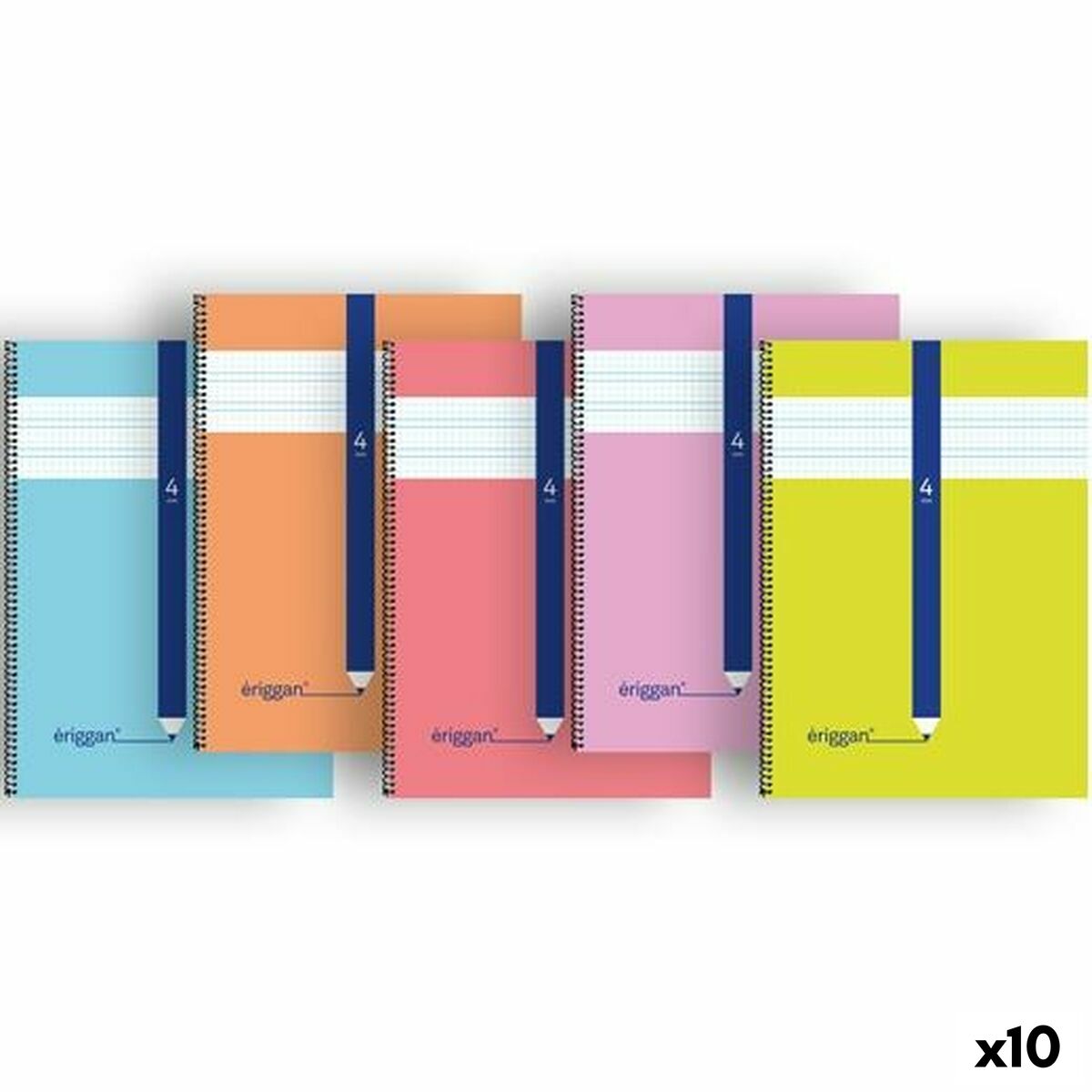 Cahier Eriggan Feuille 80 Volets 21,5 x 31,5 cm (10 Unités)