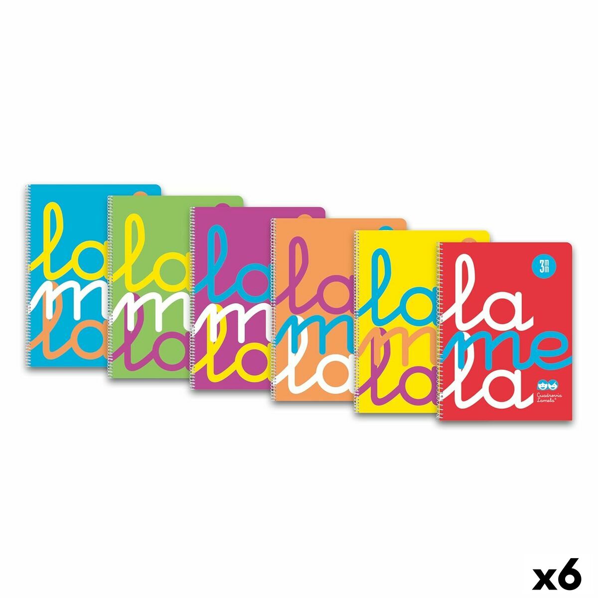Cahier à Spirale Lamela quarto 80 Volets (6 Unités)