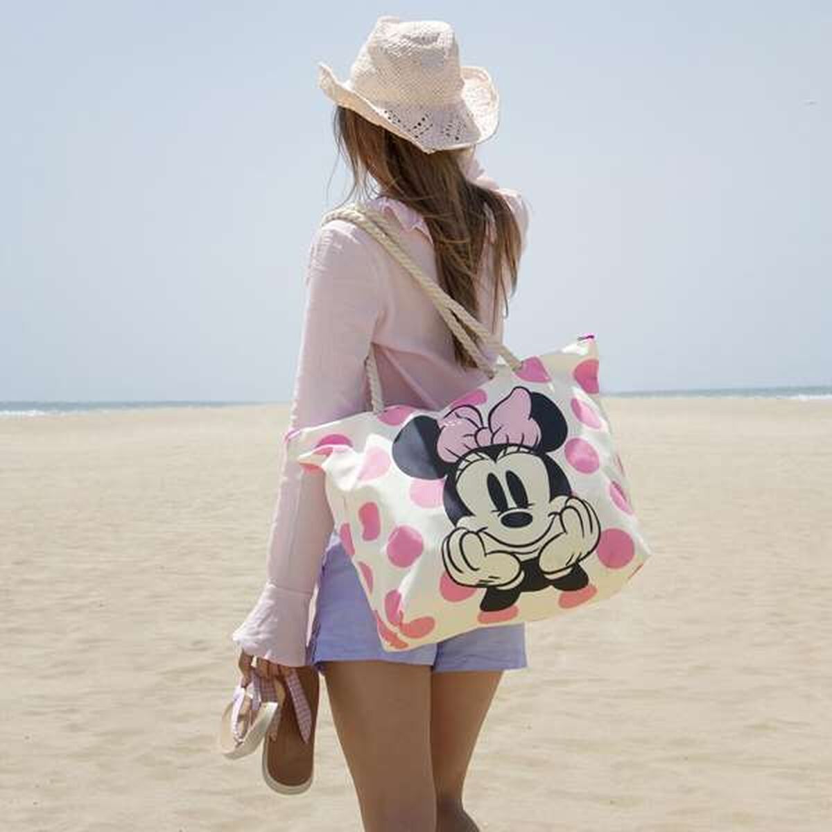 Sac de plage Minnie Mouse Rose