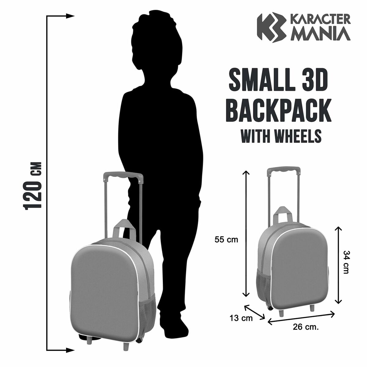 Cartable à roulettes Mickey Mouse Mood Rouge Vert 26 x 13 x 34 cm